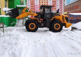 Dudinka piled under snow