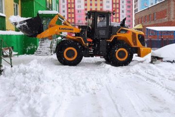 Dudinka piled under snow