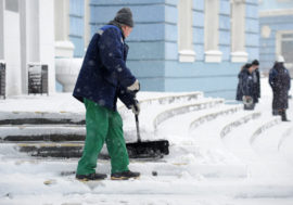 Heavy snowfall in Norilsk