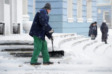 Heavy snowfall in Norilsk