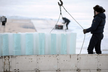 Ice cut for New Year celebration in Norilsk