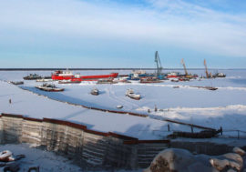 World’s only ice dam being built in Khatanga seaport