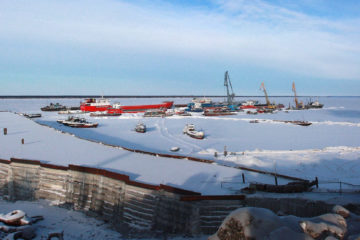World’s only ice dam being built in Khatanga seaport