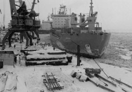 USSR flag on Norilsk motor ship raised in Finland