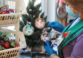 Krasnoyarsk factory made Christmas balls in masks