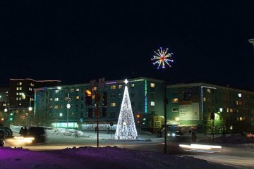 New Year illumination lit in Dudinka