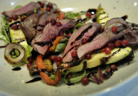 Grilled venison salad is good taste and health combination
