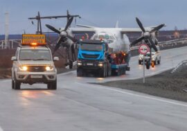 Plane delivered to Dudinka by land