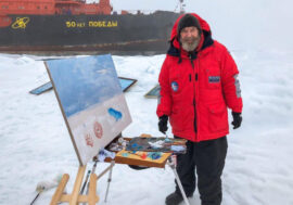 Fedor Konyuhov paints at North Pole