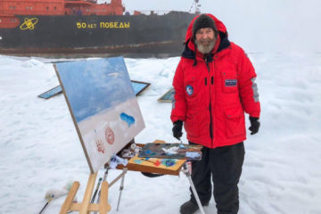 Fedor Konyuhov paints at North Pole