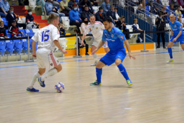 Norilsk futsal players celebrate their victory