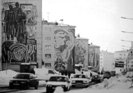 Mosaic astronauts, athletes and builders adorned Norilsk in 1970s