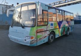 Buses in Dudinka decorated with schoolchildren’s drawings