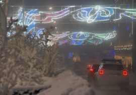 Leninsky prospect illuminated with new festive lights