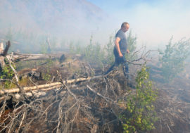 Firefighters can’t drive up to peat bog smoldering near Talnah