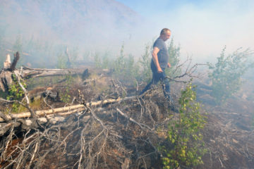 Firefighters can’t drive up to peat bog smoldering near Talnah