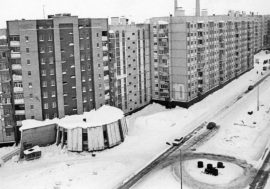 Talnahskaya is longest Norilsk street: almost three kilometers