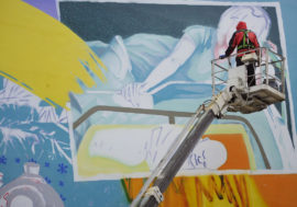 Thematic collages appeared opposite former maternity hospital in Norilsk