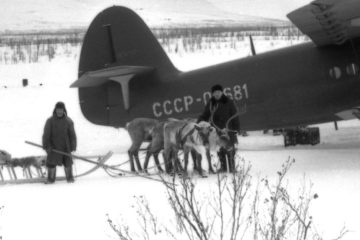 In Norilsk winter airfield planes landed right on snow