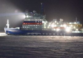 Nuclear-powered icebreakers celebrated New Year on Northern Sea Route