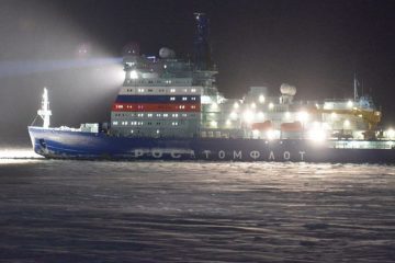 Nuclear-powered icebreakers celebrated New Year on Northern Sea Route