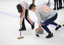 Dudinka prepares to roll stones at Siberian championship