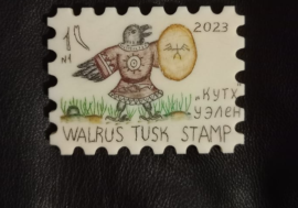Russian bone carver created world’s first walrus tusk stamp