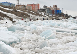 Another ice movement recorded in Dudinka at night