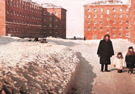 Sovetskaya street is Norilsk architecture rubicon