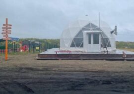 Geodesic dome built in Potapovo