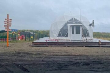 Geodesic dome built in Potapovo